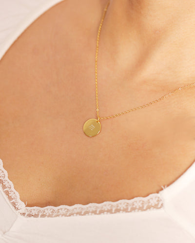 Initial Coin Gold Necklace