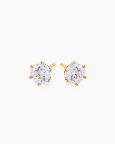 Solitaire Gold Studs