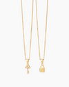 Lock and Key Gold Necklace Set