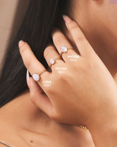 Selena Moonstone Silver Ring
