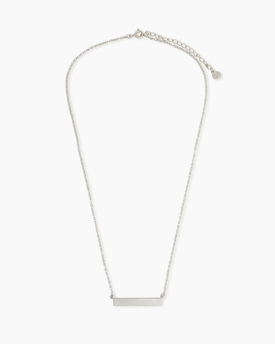 Engravable Silver Bar Necklace